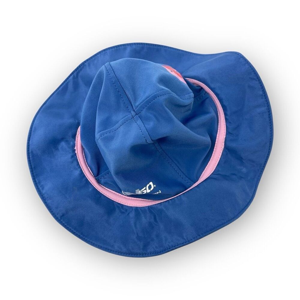 Speedo UV 50 Bucket Swim Hat Kids Baby Sz S/M 6-12 Months Blue Pink Dolphins